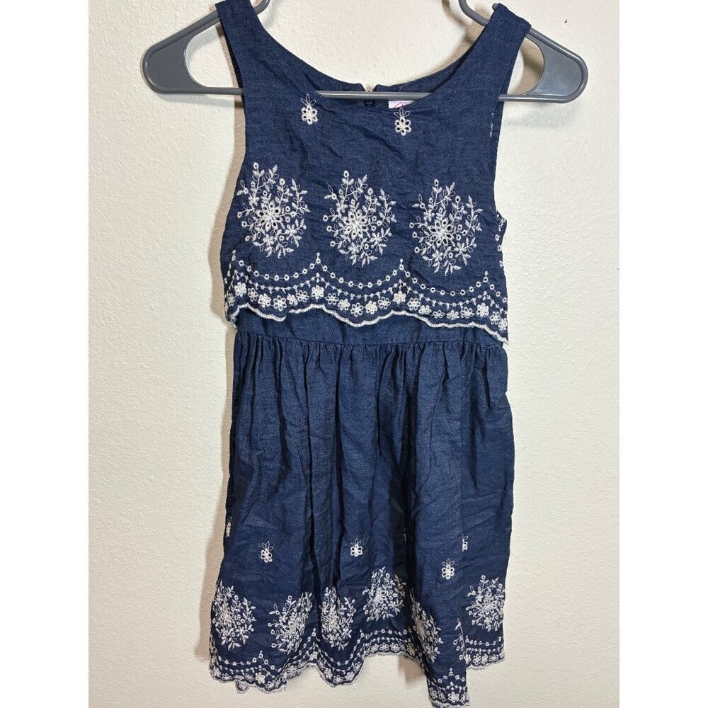 Bloome de jeune fille Dress Embroidered Chambray Denim Boho Size 12 Girls